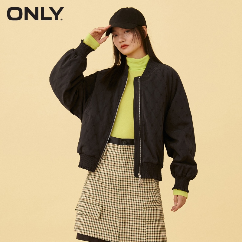 kucun2 ONLY winter new style wood ear side bow loose baseball uniform windbreaker jacket female | 121436010