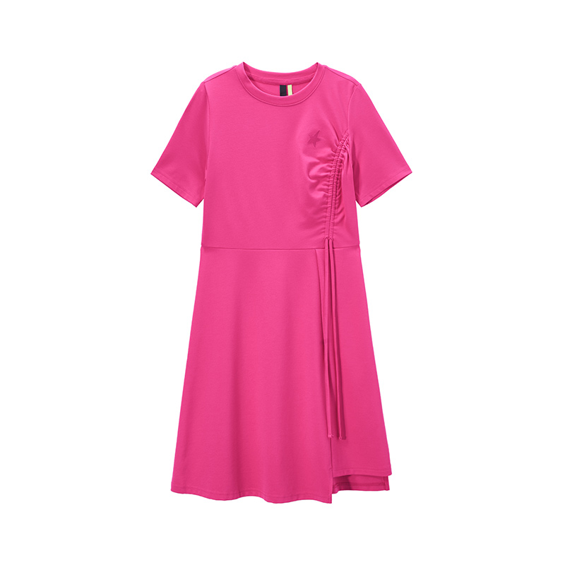 four SEMIR Dress Women Careful Machine Design Sense Self-Cultivation 2022 Summer New Drawstring Sweet Embroidery Knitted Dresses