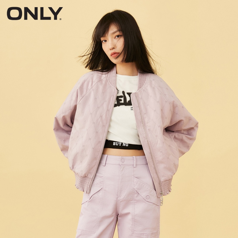 复制目目 fourteen kucun2 ONLY winter new style wood ear side bow loose baseball uniform windbreaker jacket female | 121436010