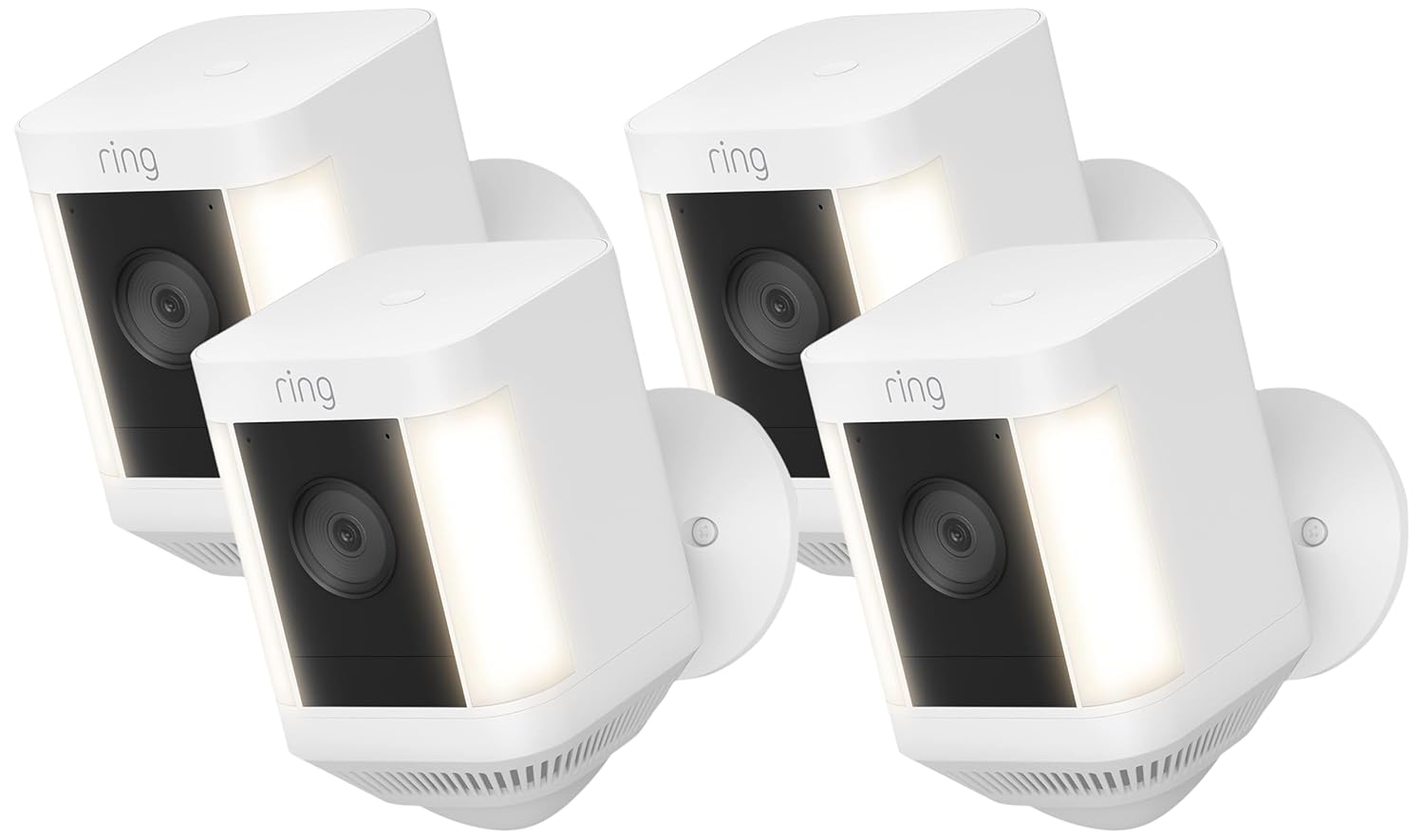 Ring Spotlight Cam Plus, Battery | Two-Way Talk, Color Night Vision, and Security Siren (2022 release) - White